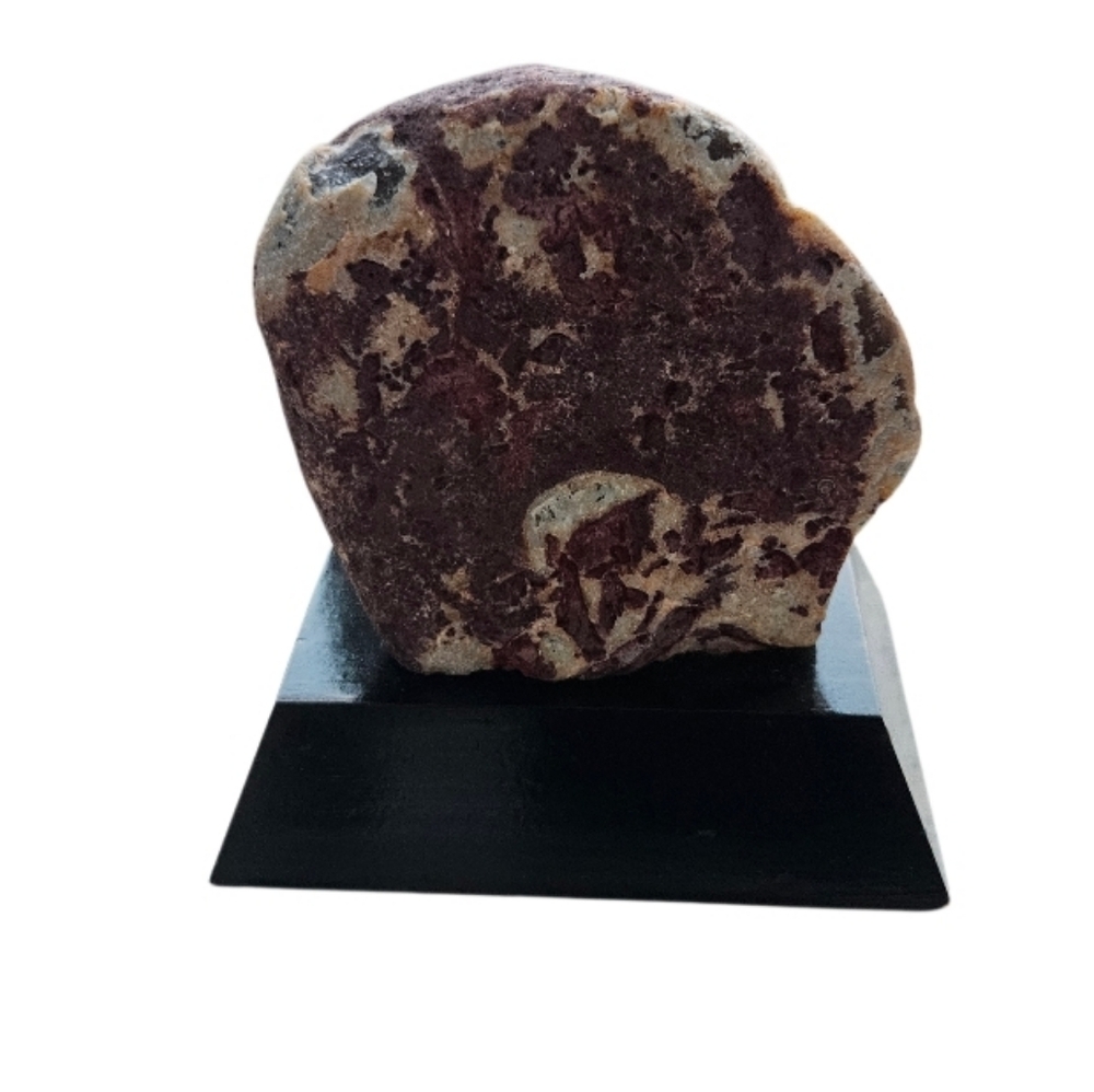 Pink Natural Agate  Geode on Black Stand Polished Front 2 ,2 Lbs - Picture 5 of 7